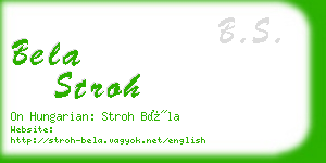 bela stroh business card